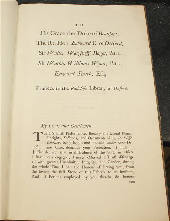 Gibbs, James - Bibliotecha Radcliviana; or a short description of the Radcliffe Library at Oxford,